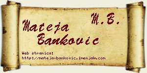 Mateja Banković vizit kartica